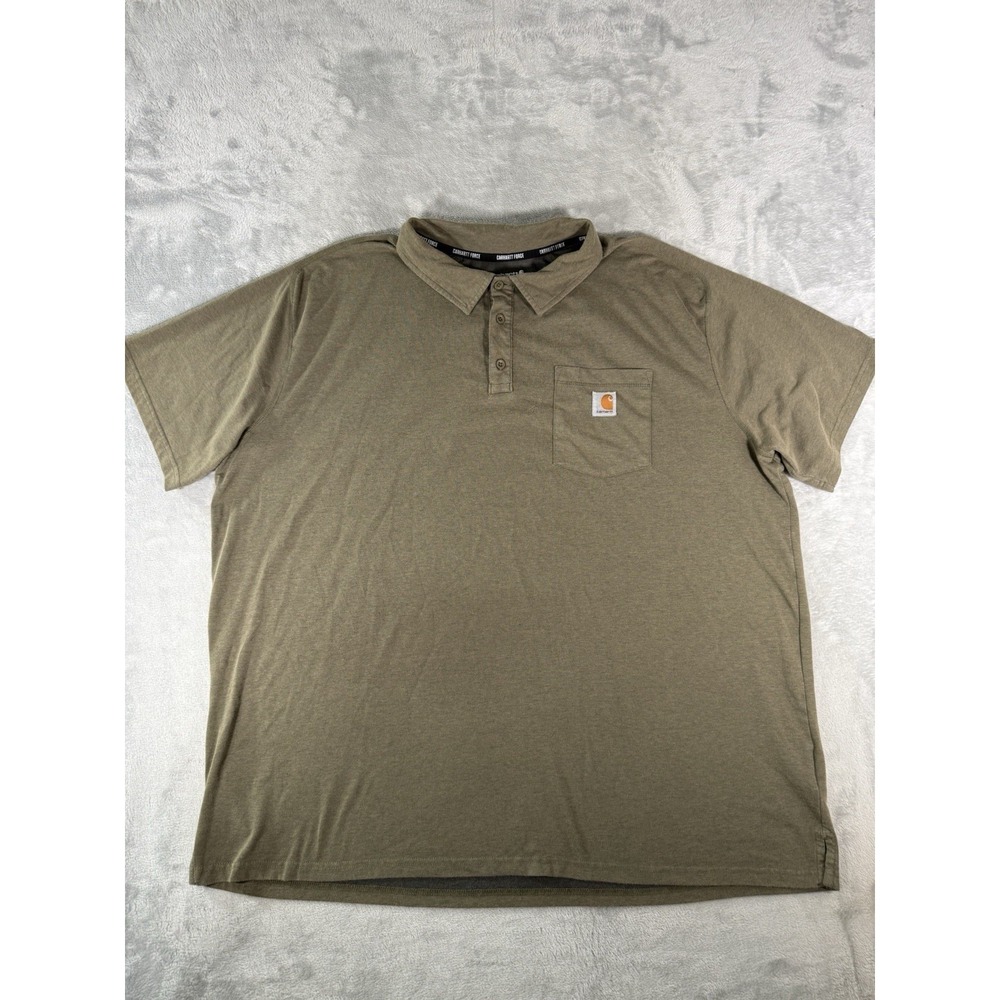 Carhartt Force Polo Shirt Men's 3XL Green Relaxed Fit Short Sleeve Workwear